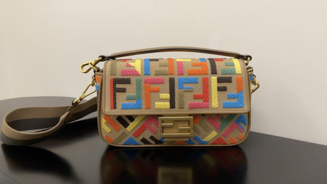Fendi Baguette Shoulder Bag Colorful Embroidered Limited Edition