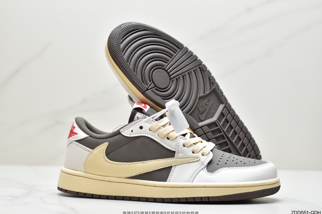 230 AJ1奶白卡其倒勾Travis Scott x Air Jordan 1 ” Reverse Mocha ” AJ1乔1 DM7866-162