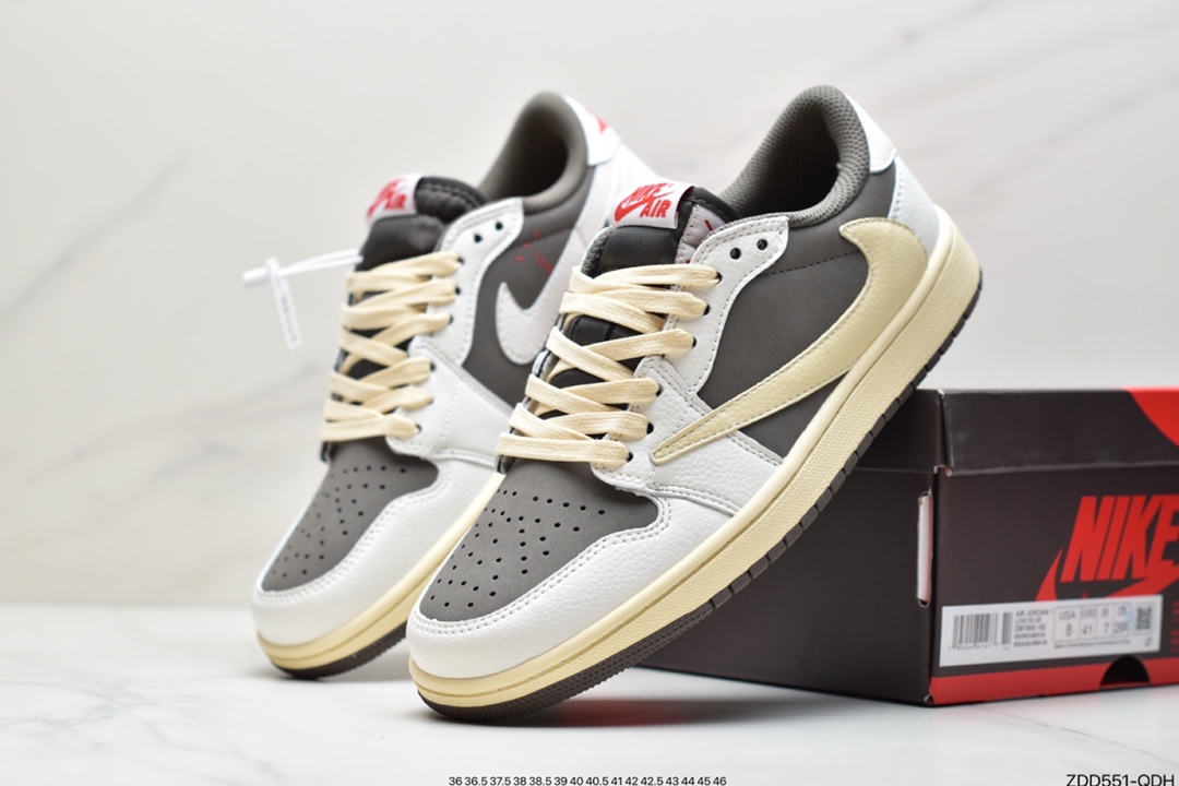230 AJ1奶白卡其倒勾Travis Scott x Air Jordan 1 ” Reverse Mocha ” AJ1乔1 DM7866-162