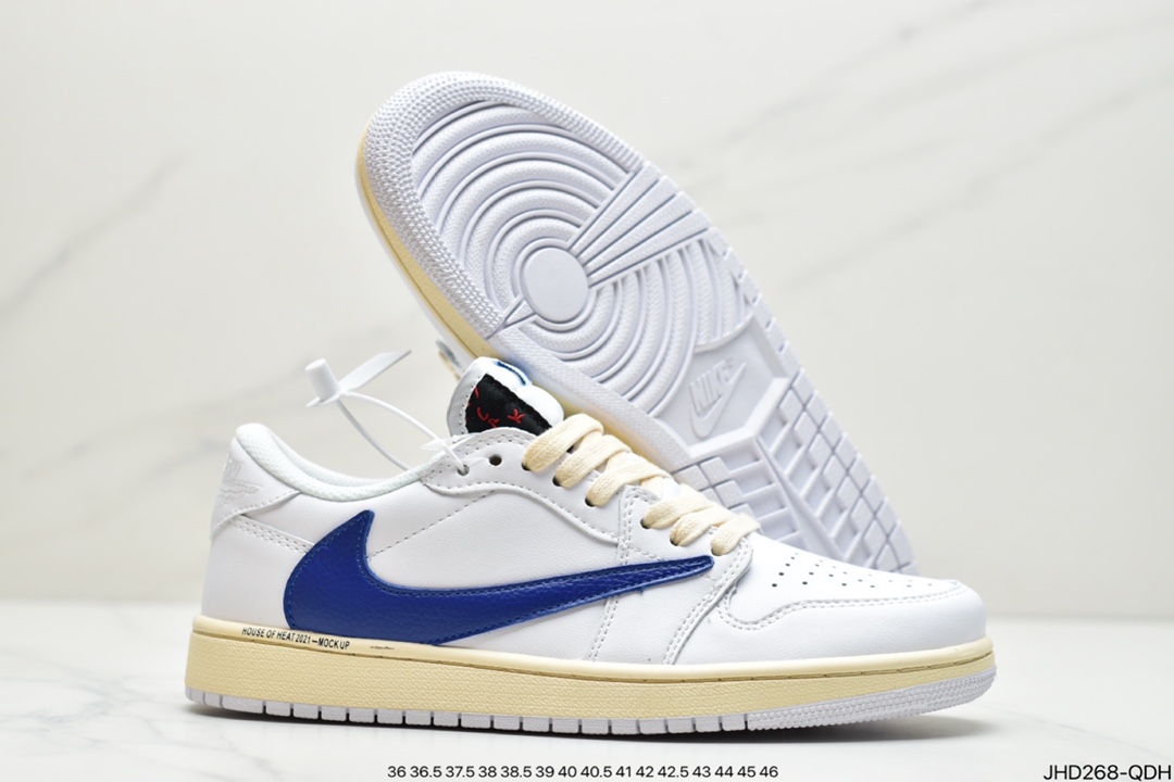 190 AJ1奶白卡其倒勾Travis Scott x Air Jordan 1 ” Reverse Mocha ” AJ1乔1 DM7866-162