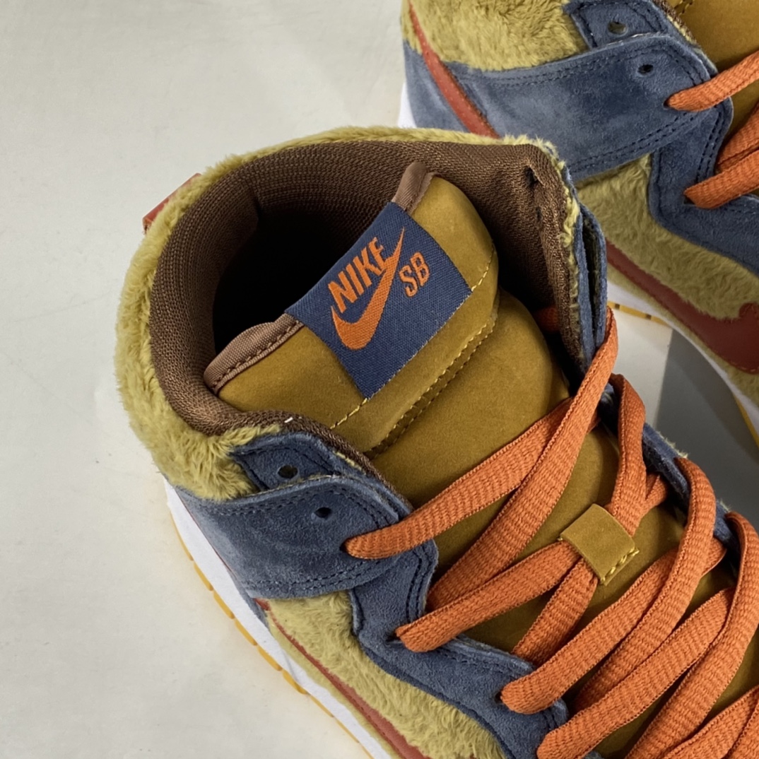 P260 NIKE SB Dunk High Premium”Papa Bears”扣篮系列高帮休闲运动滑板板鞋“海军蓝棕黄熊爸爸”313171-781