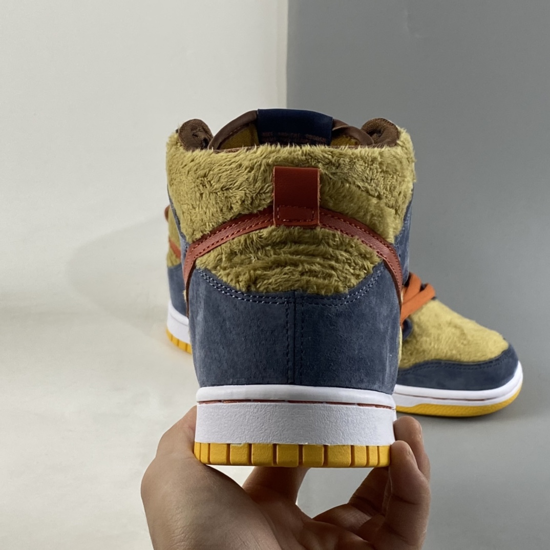 P260 NIKE SB Dunk High Premium”Papa Bears”扣篮系列高帮休闲运动滑板板鞋“海军蓝棕黄熊爸爸”313171-781