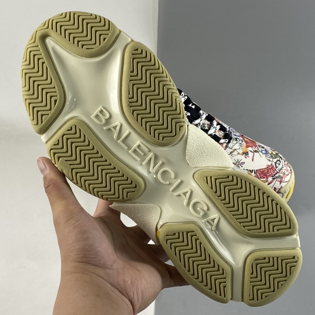 P450  Gucci x Balenciaga Triple S Clear Sole Sneaker”The Hacker Project”巴黎世家时装复古厚底增高百搭休闲运动姥爷球鞋 UL1108461
