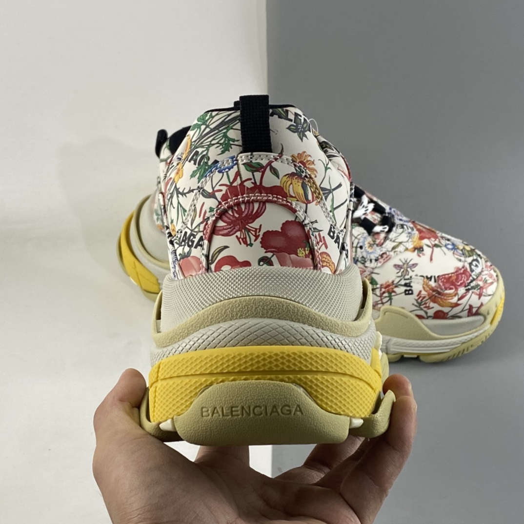 P450  Gucci x Balenciaga Triple S Clear Sole Sneaker”The Hacker Project”巴黎世家时装复古厚底增高百搭休闲运动姥爷球鞋 UL1108461
