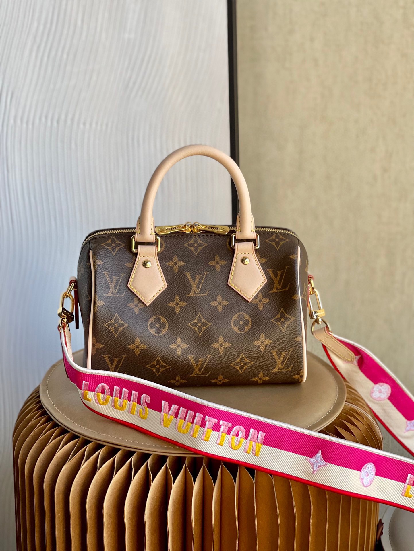 Buy the Best High Quality Replica
 Louis Vuitton LV Speedy Handbags Travel Bags Red Rose Monogram Canvas Cowhide Fabric M45957