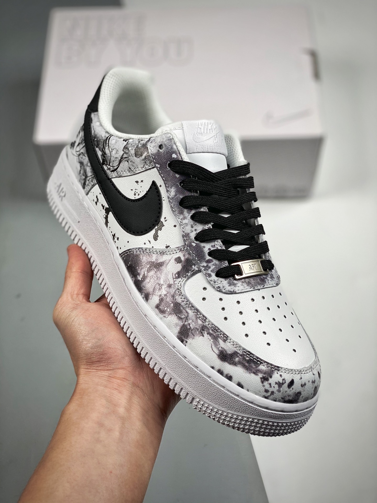 NK Air Force 1 '07 Lv8 Low estilo chino, tinta泼墨, horma y plantilla originales, auténtico estilo Air Force, enfocado en…