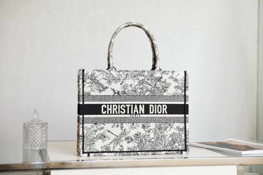 Dior Handbags Tote Bags Blue Embroidery