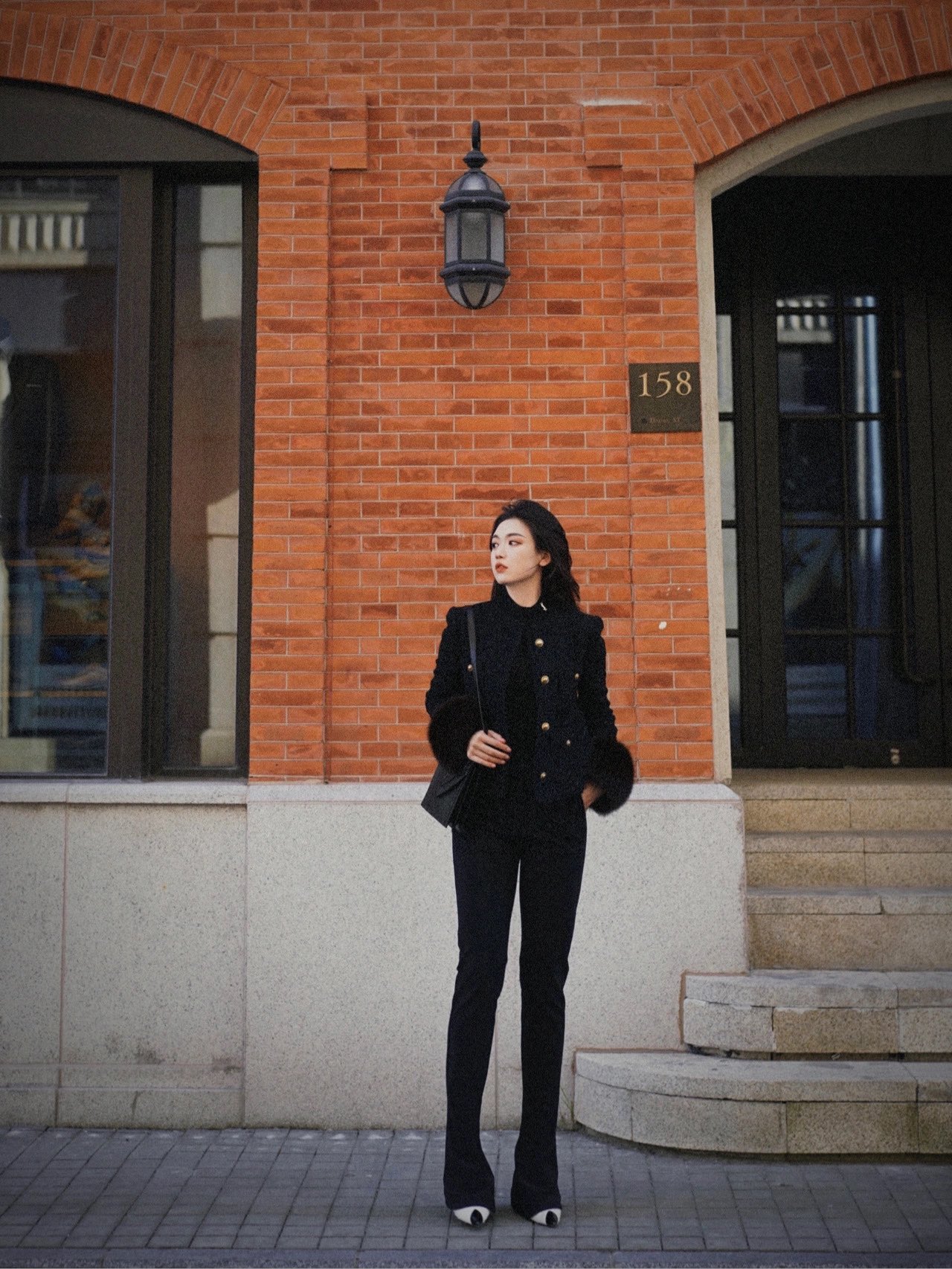 Saint laurent Ysl Gaby绗缝纹路信封斜挎包 668863黑色