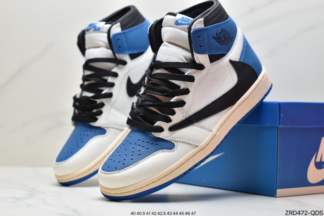 320  Travis Scott x Fragment x Air Jordan 1 High OG SP “Military Blue”闪电倒钩鞋头DH3227-105