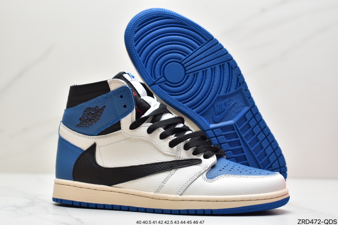 320  Travis Scott x Fragment x Air Jordan 1 High OG SP “Military Blue”闪电倒钩鞋头DH3227-105