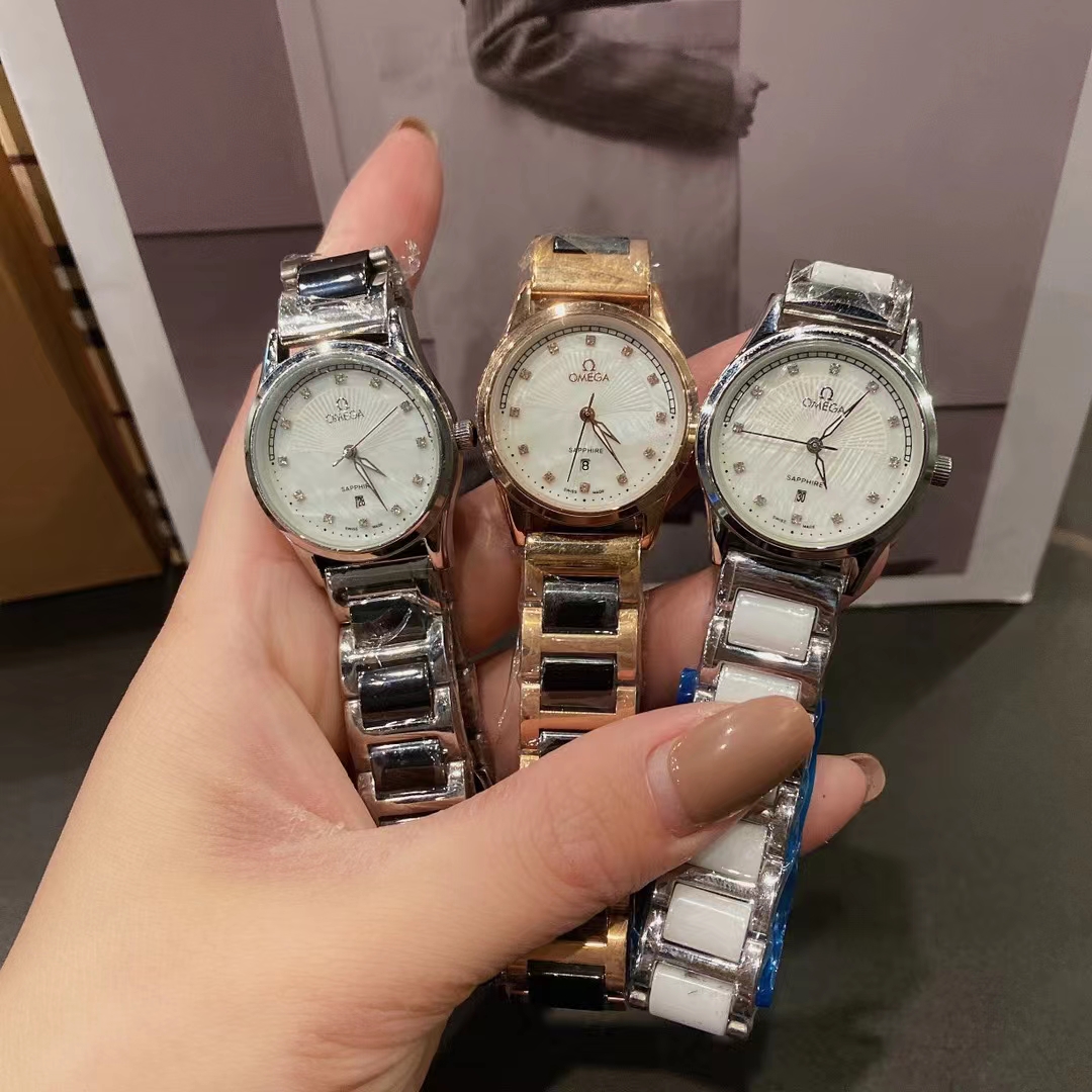 K0  陶瓷. OMEGA 欧米茄 Omega —时尚女士石英腕表，女神范十足的一款手表，超强时尚设计理念，进口石英机芯，顶级镀膜玻璃镜面，多颜色进口小牛皮搭配原装针扣，尺寸32mm， 实物拍摄 品质如一