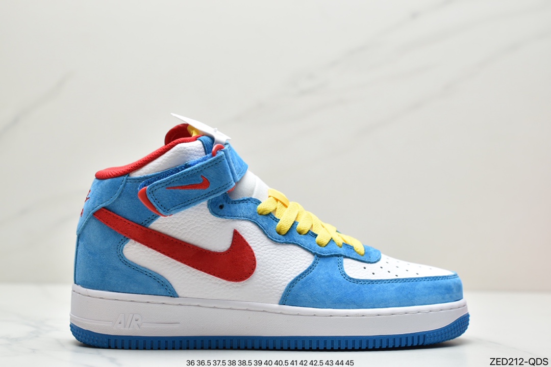260 耐克NIKE FORCE 1 07 MID机器猫主题配色叮当猫 GB1236-160