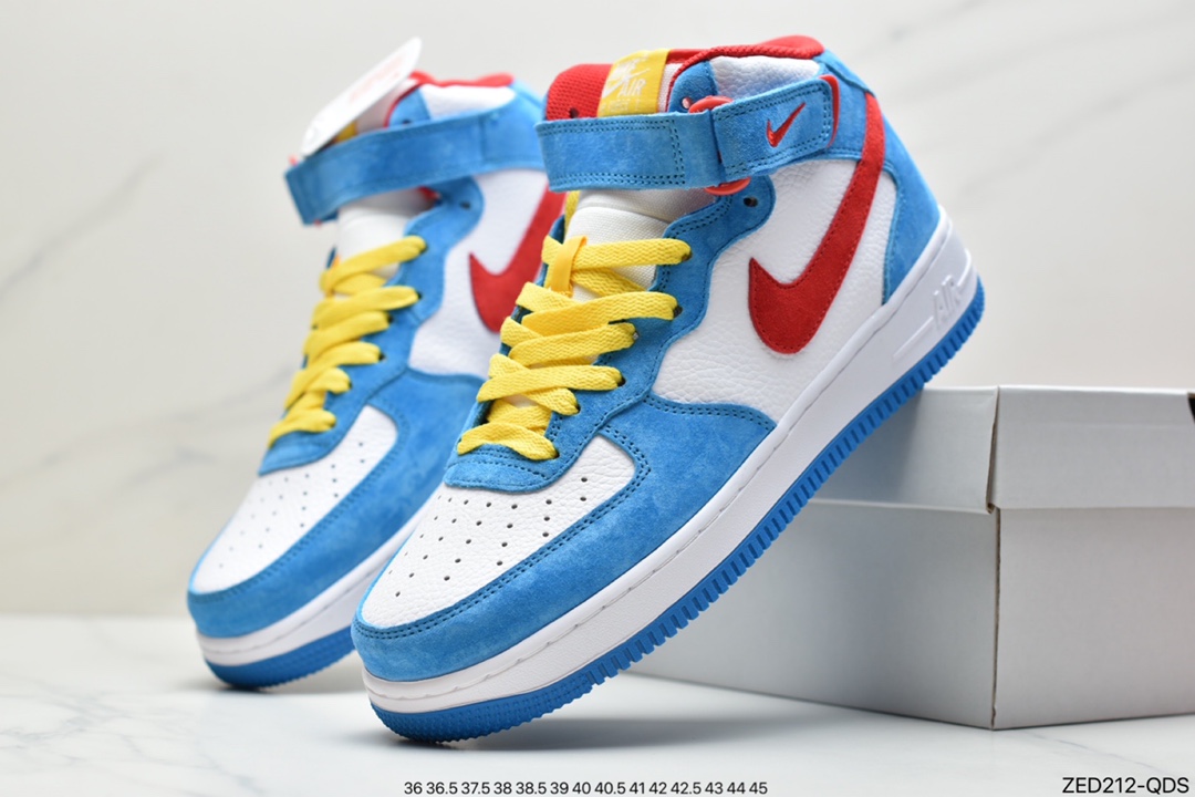 260 耐克NIKE FORCE 1 07 MID机器猫主题配色叮当猫 GB1236-160