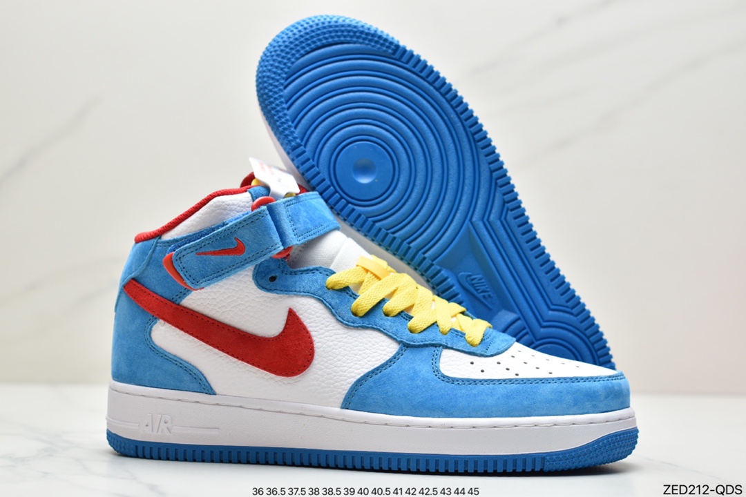 260 耐克NIKE FORCE 1 07 MID机器猫主题配色叮当猫 GB1236-160
