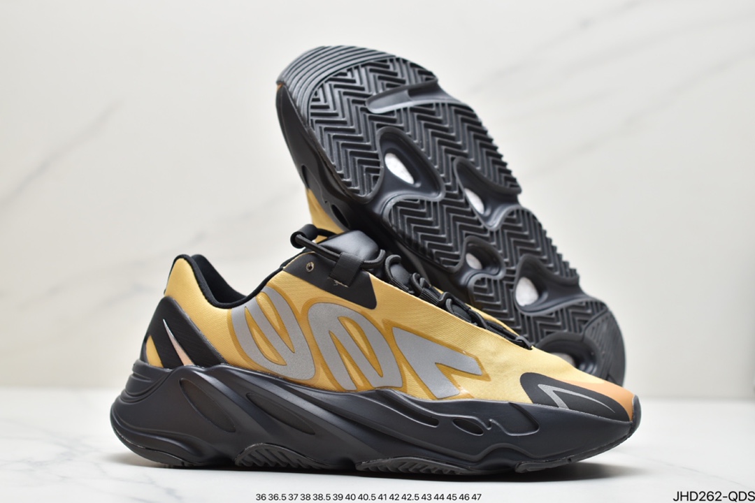 190 阿迪达斯Adidas Yeezy 700 V3 椰子复古老爹鞋系列/黑黄 GZ0717