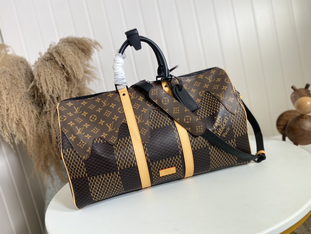 Louis Vuitton LV Keepall Travel Bags Damier Ebene Canvas N40360