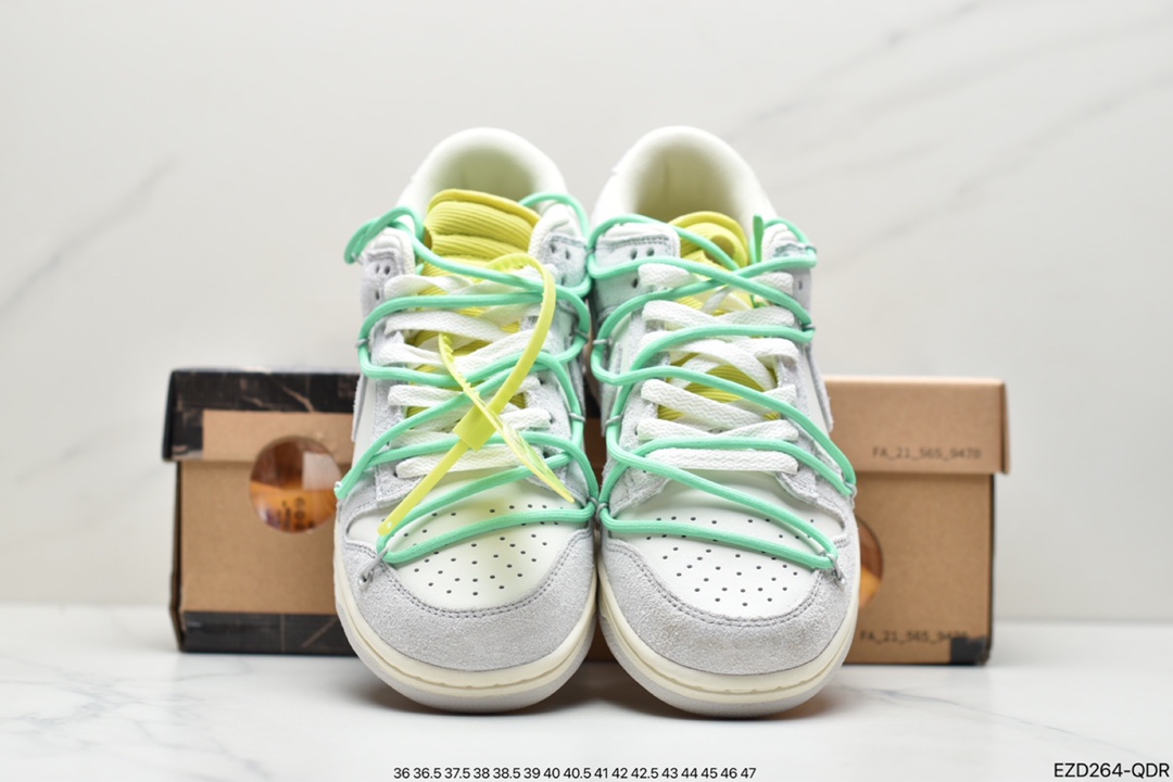 360 Off-White x Nike Dunk Low NO.3白鞋带 蓝扣DM1602-119