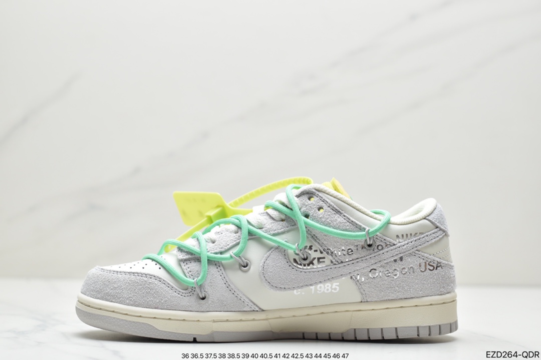 360 Off-White x Nike Dunk Low NO.3白鞋带 蓝扣DM1602-119