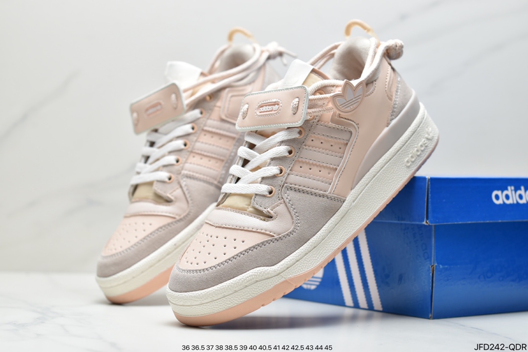 170 adidas originals Forum 84 LoW 樱花粉 魔术贴 低帮百搭潮流休闲运动板鞋GX3659