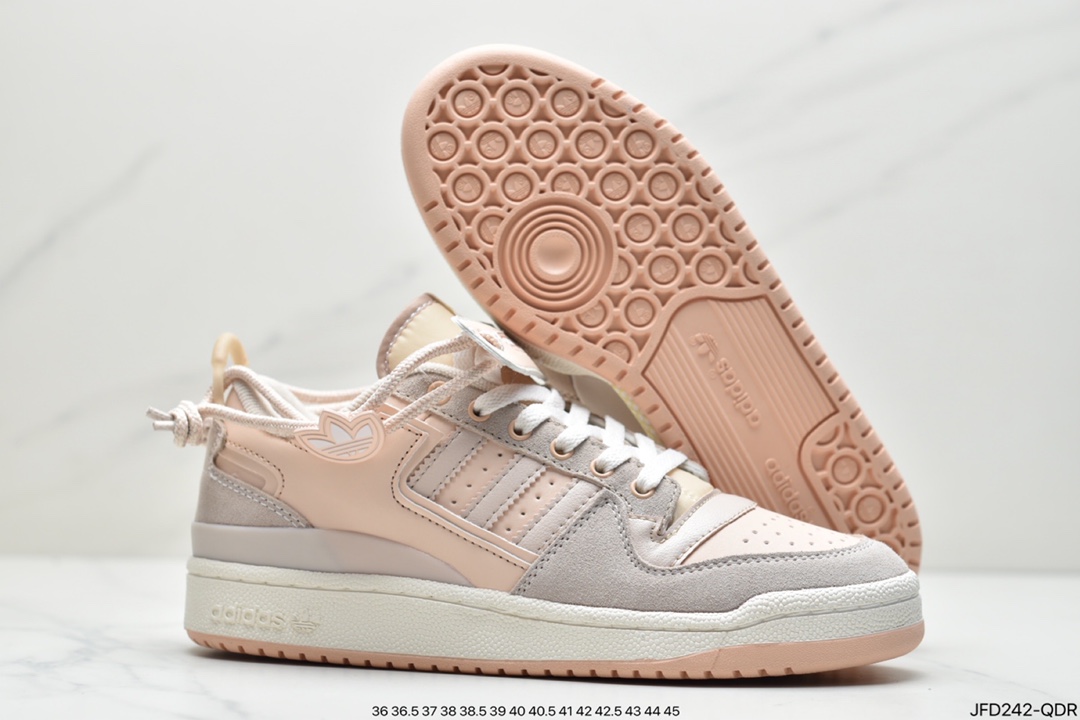 170 adidas originals Forum 84 LoW 樱花粉 魔术贴 低帮百搭潮流休闲运动板鞋GX3659