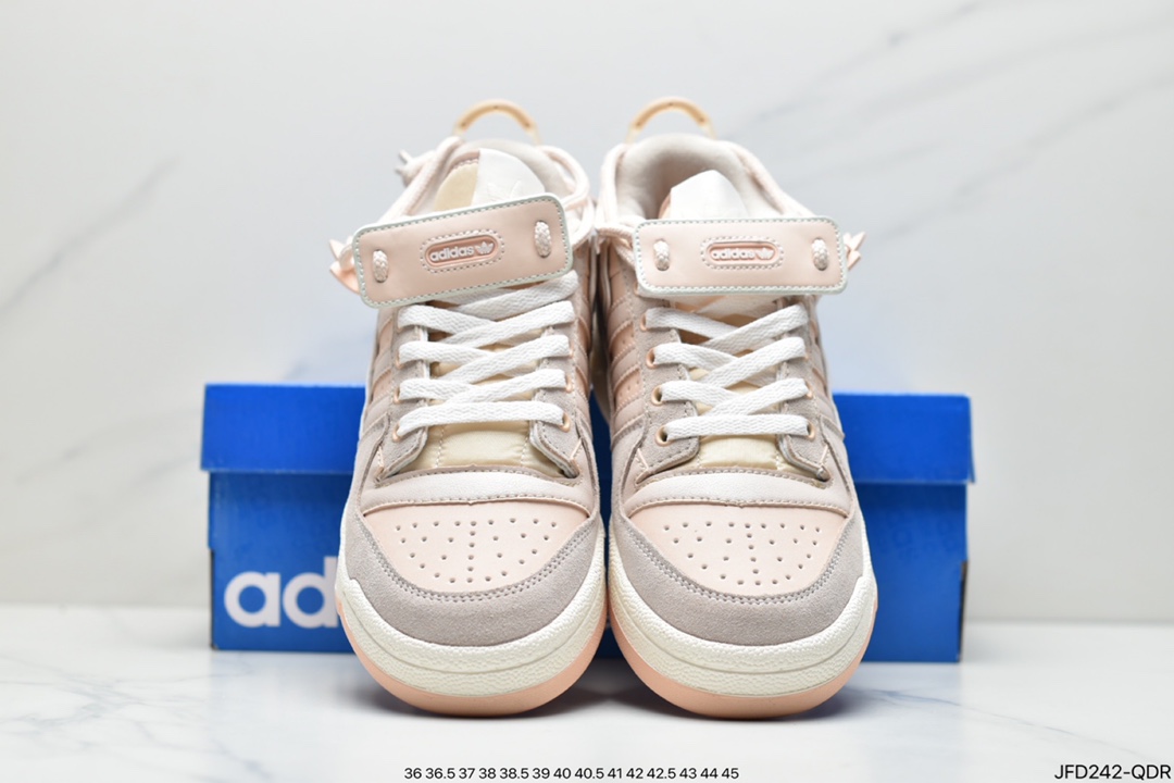 170 adidas originals Forum 84 LoW 樱花粉 魔术贴 低帮百搭潮流休闲运动板鞋GX3659