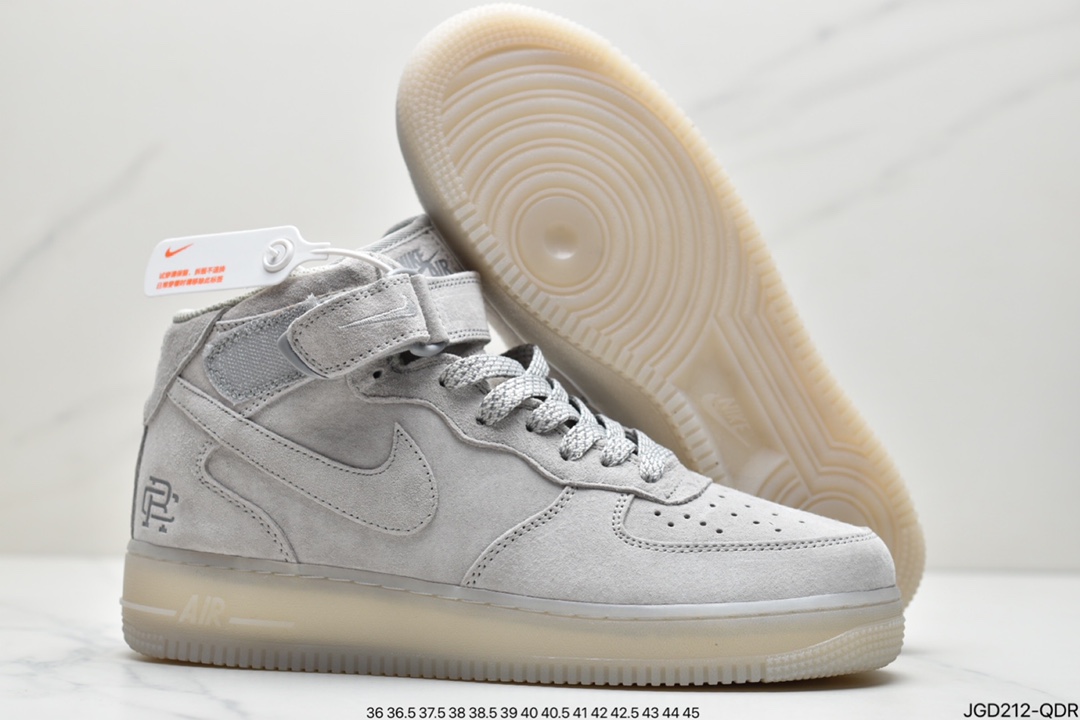 180 Nike Air Force1 MID x Reigning Champ “卫冕冠军四代中帮” 灰黑麂皮打造 GB1119-198