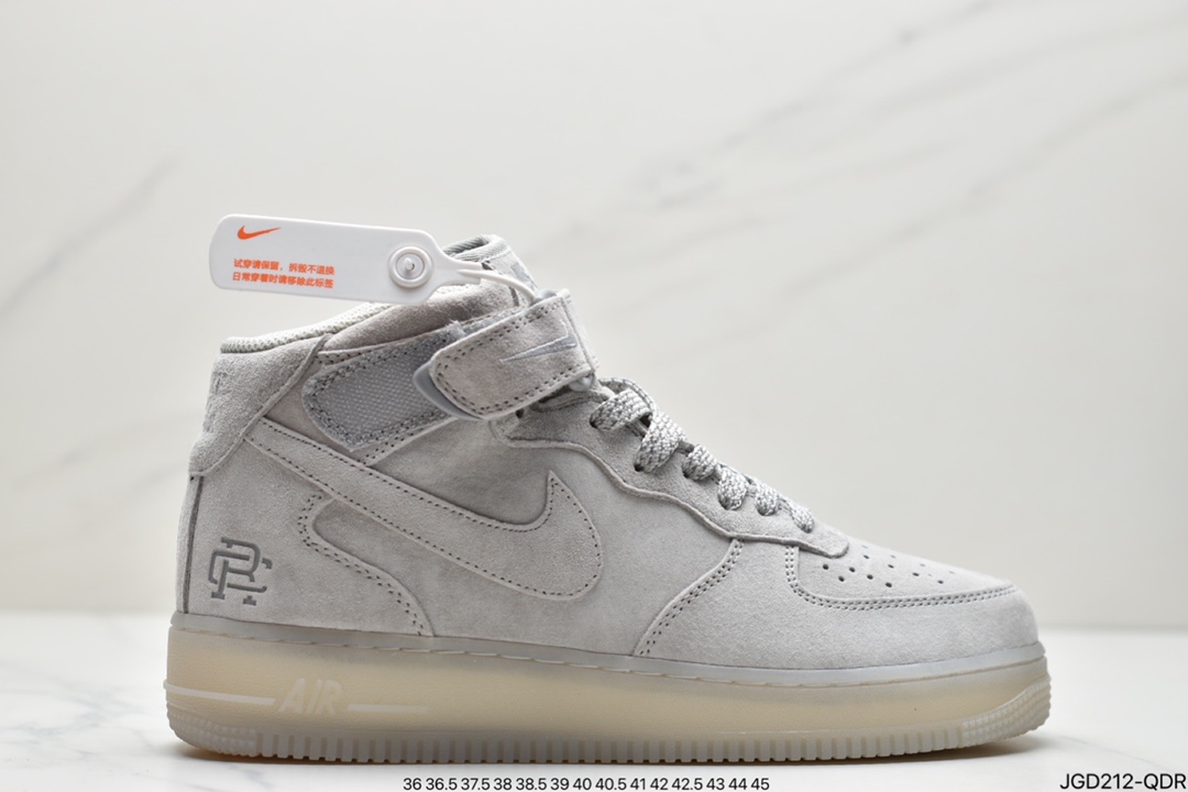 180 Nike Air Force1 MID x Reigning Champ “卫冕冠军四代中帮” 灰黑麂皮打造 GB1119-198