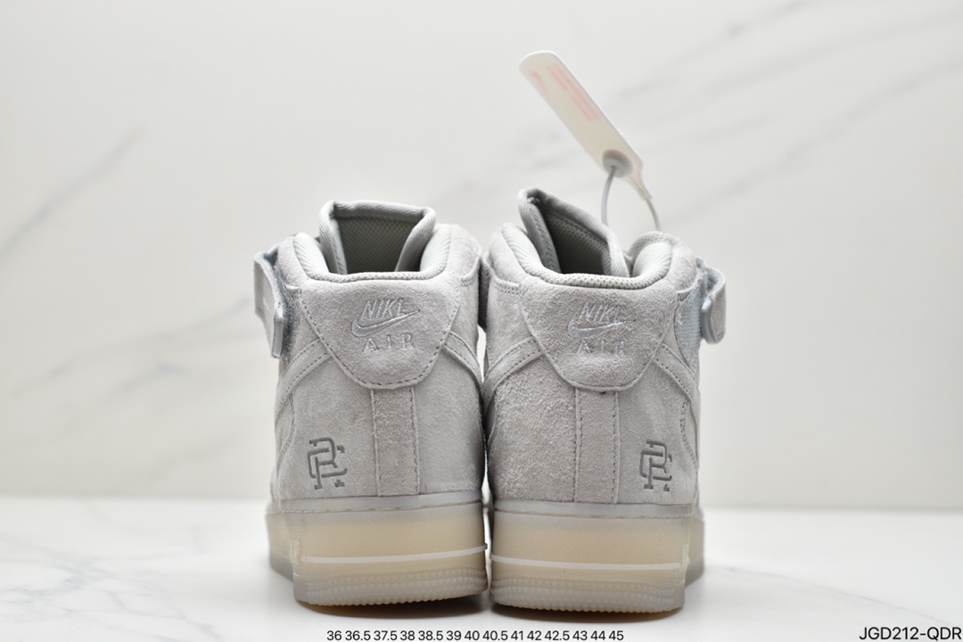 180 Nike Air Force1 MID x Reigning Champ “卫冕冠军四代中帮” 灰黑麂皮打造 GB1119-198