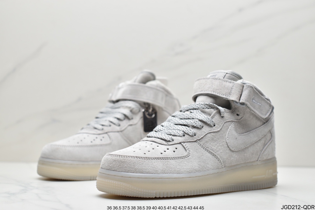 180 Nike Air Force1 MID x Reigning Champ “卫冕冠军四代中帮” 灰黑麂皮打造 GB1119-198