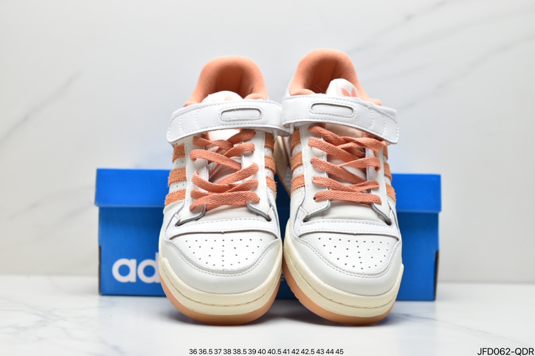 170 adidas originals Forum 84 LoW 樱花粉魔术贴低帮百搭潮流休闲运动板鞋GX3659