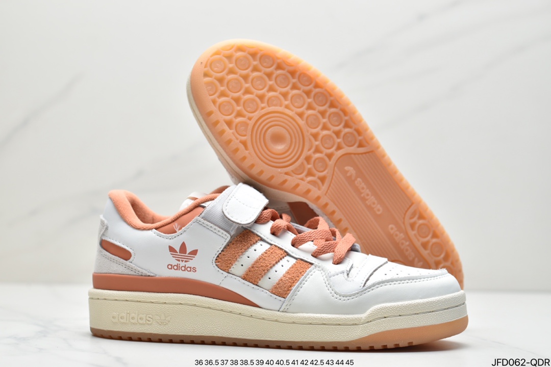 170 adidas originals Forum 84 LoW 樱花粉魔术贴低帮百搭潮流休闲运动板鞋GX3659