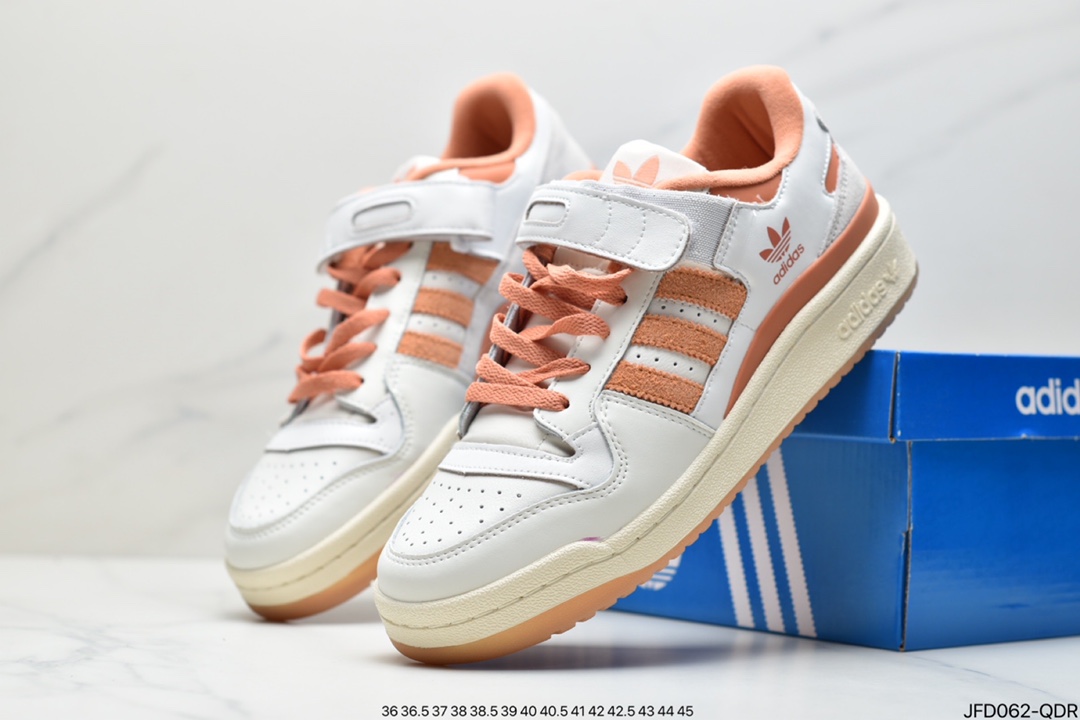 170 adidas originals Forum 84 LoW 樱花粉魔术贴低帮百搭潮流休闲运动板鞋GX3659