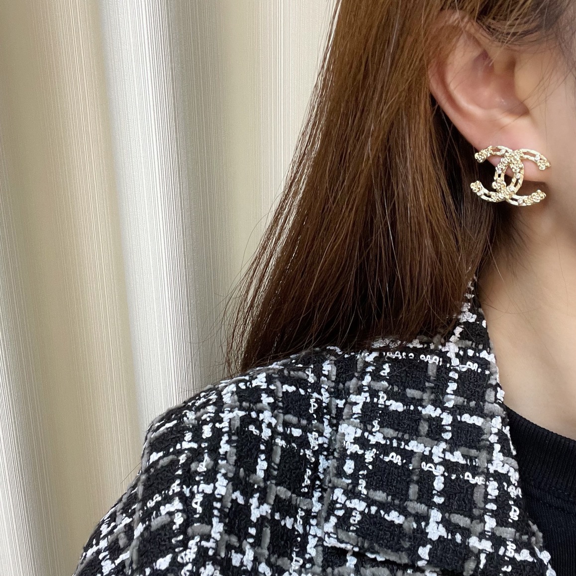 新款☑️CHANEL香奈儿双c耳钉耳环