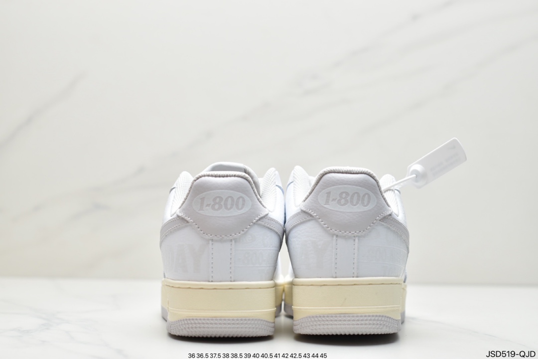 200 耐克NK Air Force 1 ’07 Premium ”Toll Free”空军一号3M白灰 CJ1631-100