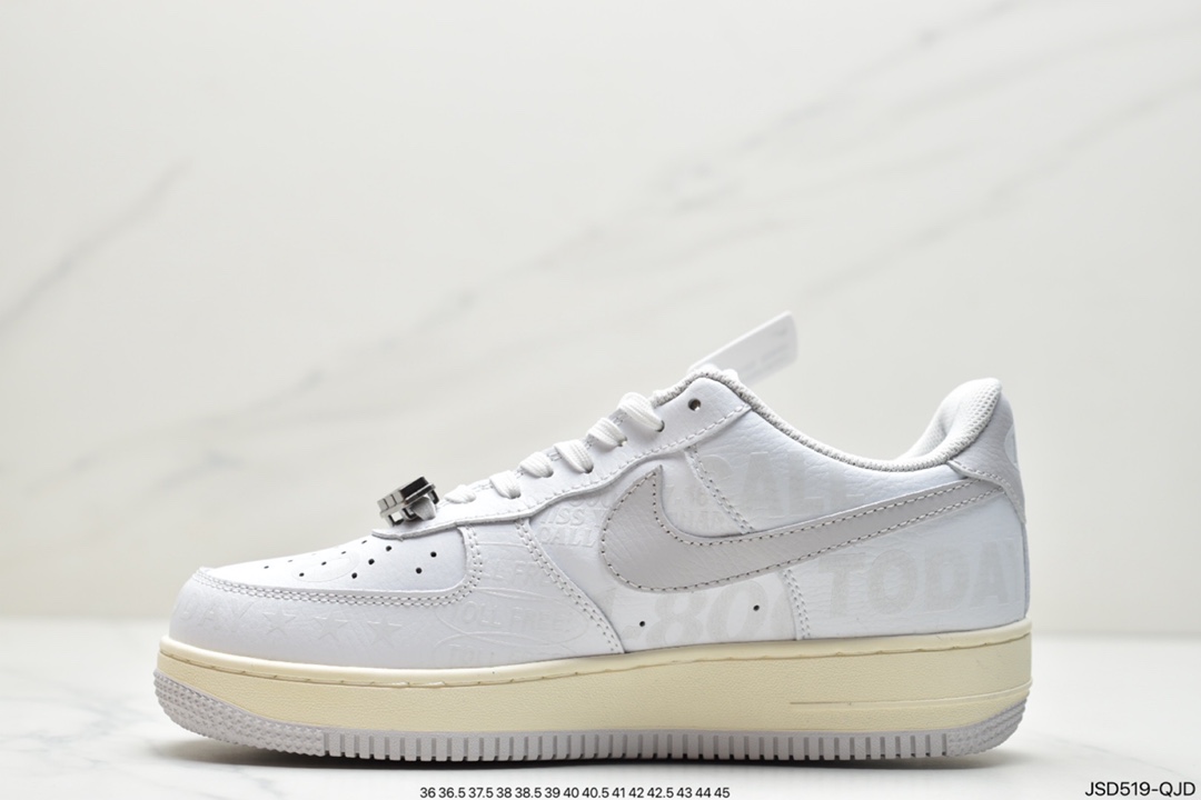 200 耐克NK Air Force 1 ’07 Premium ”Toll Free”空军一号3M白灰 CJ1631-100