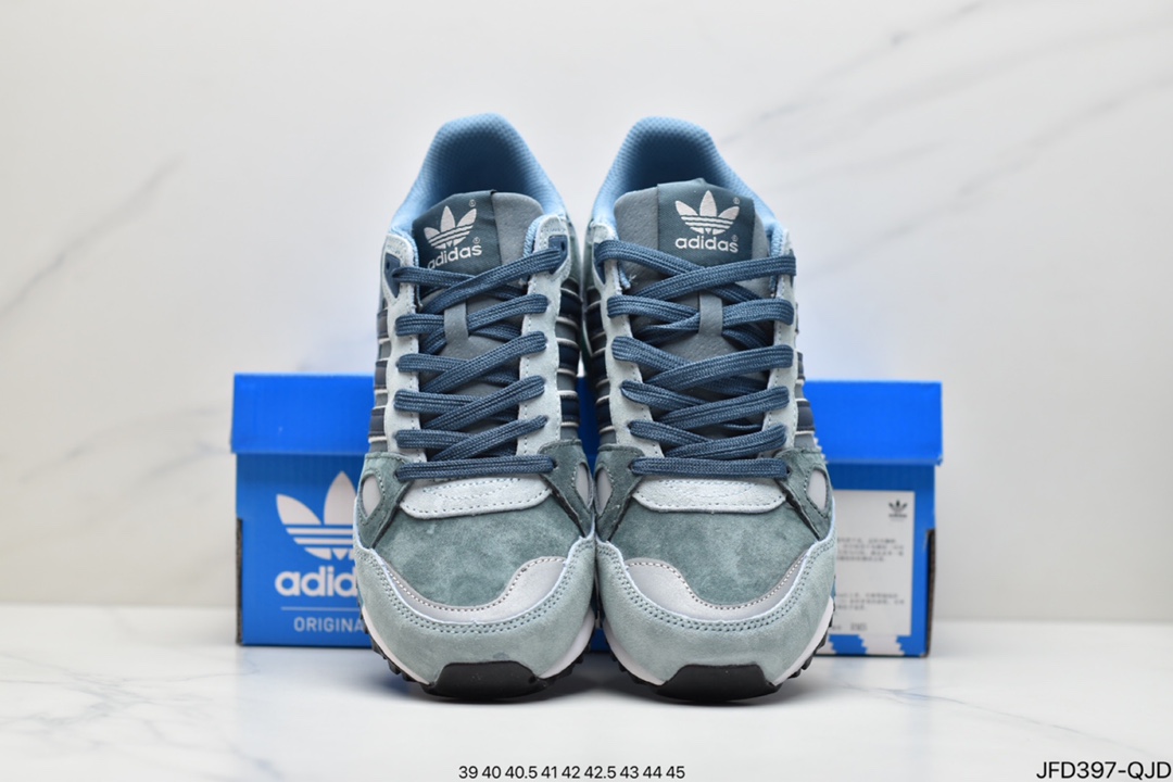170 阿迪达斯Adidas三叶草 Originals ZX750系列经典低帮复古休闲百搭运动慢跑鞋“麂皮元祖灰海军蓝”D65229