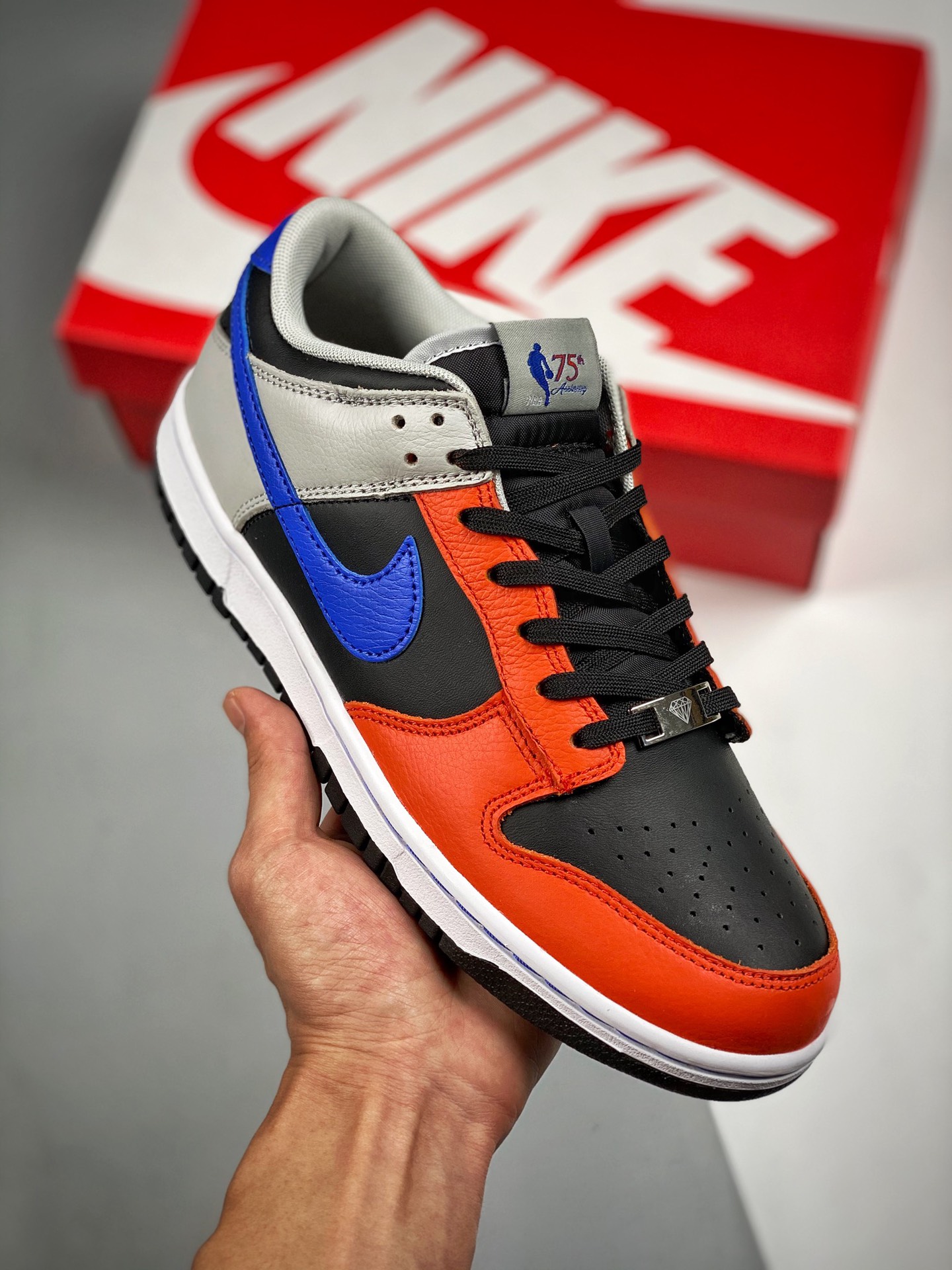 NBA x Nike Dunk SB Low negro azul naranja, New York Knicks, calidad pura original de fábrica grande #etiqueta tejida de…