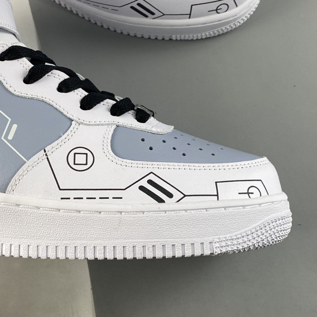 P280  NIKE Air Force 1’07 Mid PS5电玩主题 空军一号黑白灰夜光鞋身中帮休闲板鞋 CW2288-115