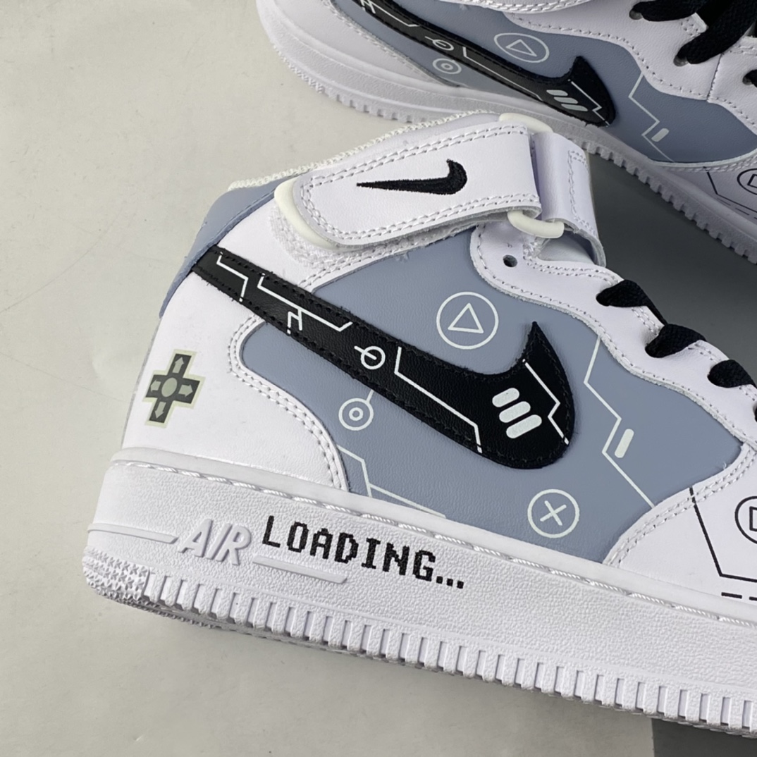P280  NIKE Air Force 1’07 Mid PS5电玩主题 空军一号黑白灰夜光鞋身中帮休闲板鞋 CW2288-115