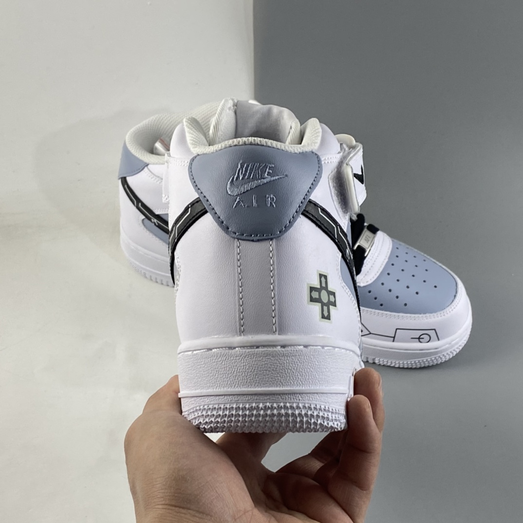 P280  NIKE Air Force 1’07 Mid PS5电玩主题 空军一号黑白灰夜光鞋身中帮休闲板鞋 CW2288-115