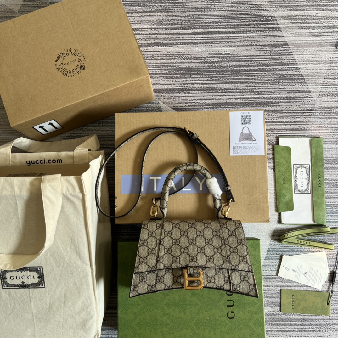 GUCCI x BALENCIAGA 联名款 The Hacker Project 沙漏包 双品牌经典元素 收藏款-顶级品质