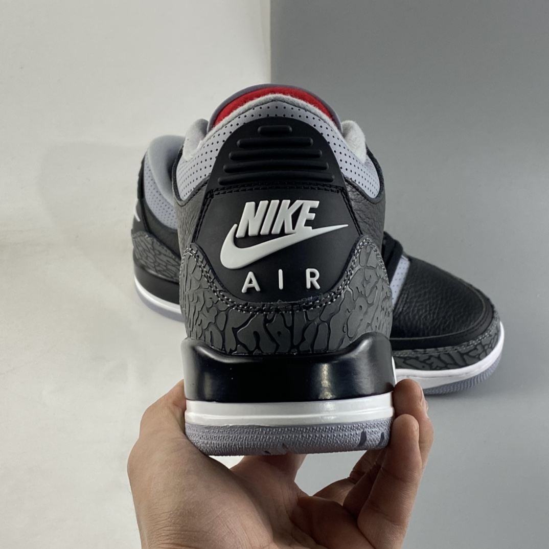 P240  Air Jordan 3 Retro  ” Black Cement ”  黑水泥 迈克尔·乔丹AJ3代中帮复古休闲运动文化篮球鞋 854262-001