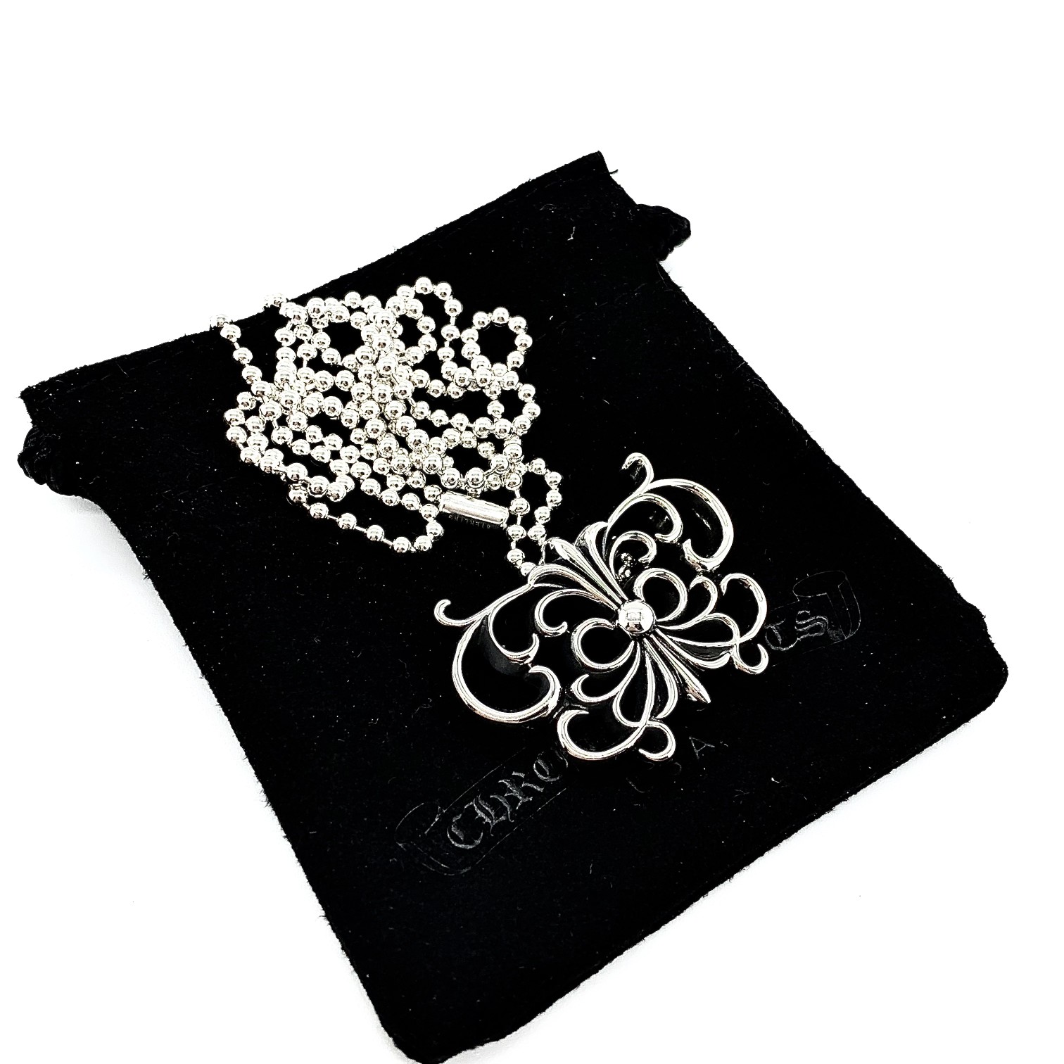 Chrome Hearts 𝐂𝐡𝐫𝐨𝐦𝐞 𝐡𝐞𝐚𝐫𝐭𝐬克罗心 蝴蝶花项链