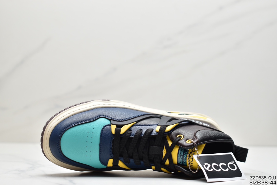 250 ECCO爱步Men’s Classic  Fen Roar 芬罗系列阿慢跑鞋“针织浅灰蓝黄鸳鸯”29119454119