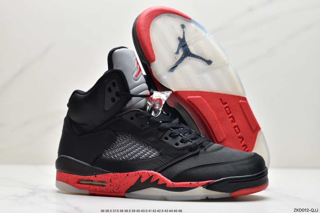 270 Air Jordan 5 Satin “Bred”黑玫瑰丝绸136027-006