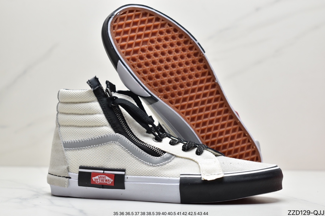 250  万斯/Vans Sk8-Hi Reissue Ca 拉链解构主义高帮帆布休闲运动板鞋