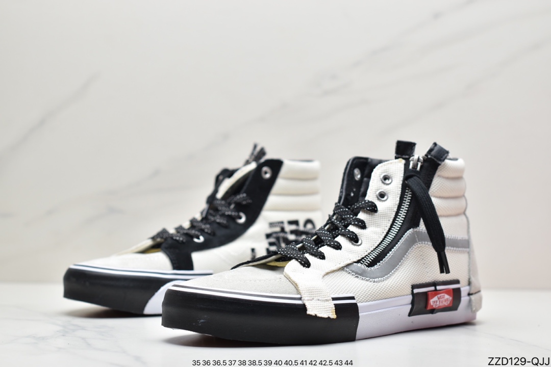 250  万斯/Vans Sk8-Hi Reissue Ca 拉链解构主义高帮帆布休闲运动板鞋