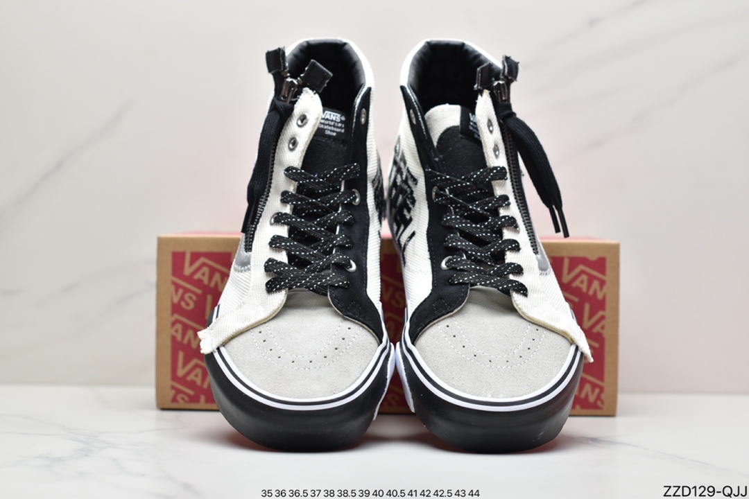 250  万斯/Vans Sk8-Hi Reissue Ca 拉链解构主义高帮帆布休闲运动板鞋