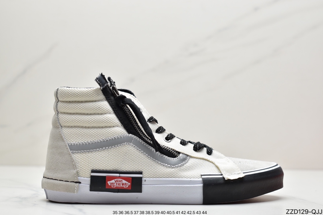 250  万斯/Vans Sk8-Hi Reissue Ca 拉链解构主义高帮帆布休闲运动板鞋