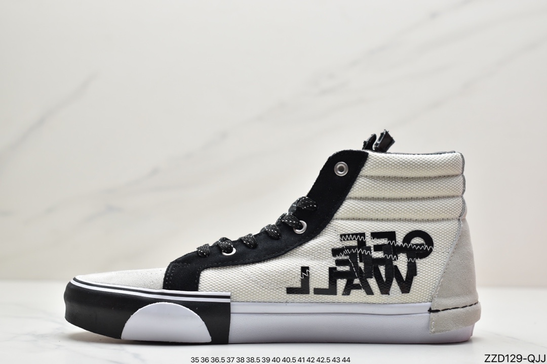 250  万斯/Vans Sk8-Hi Reissue Ca 拉链解构主义高帮帆布休闲运动板鞋